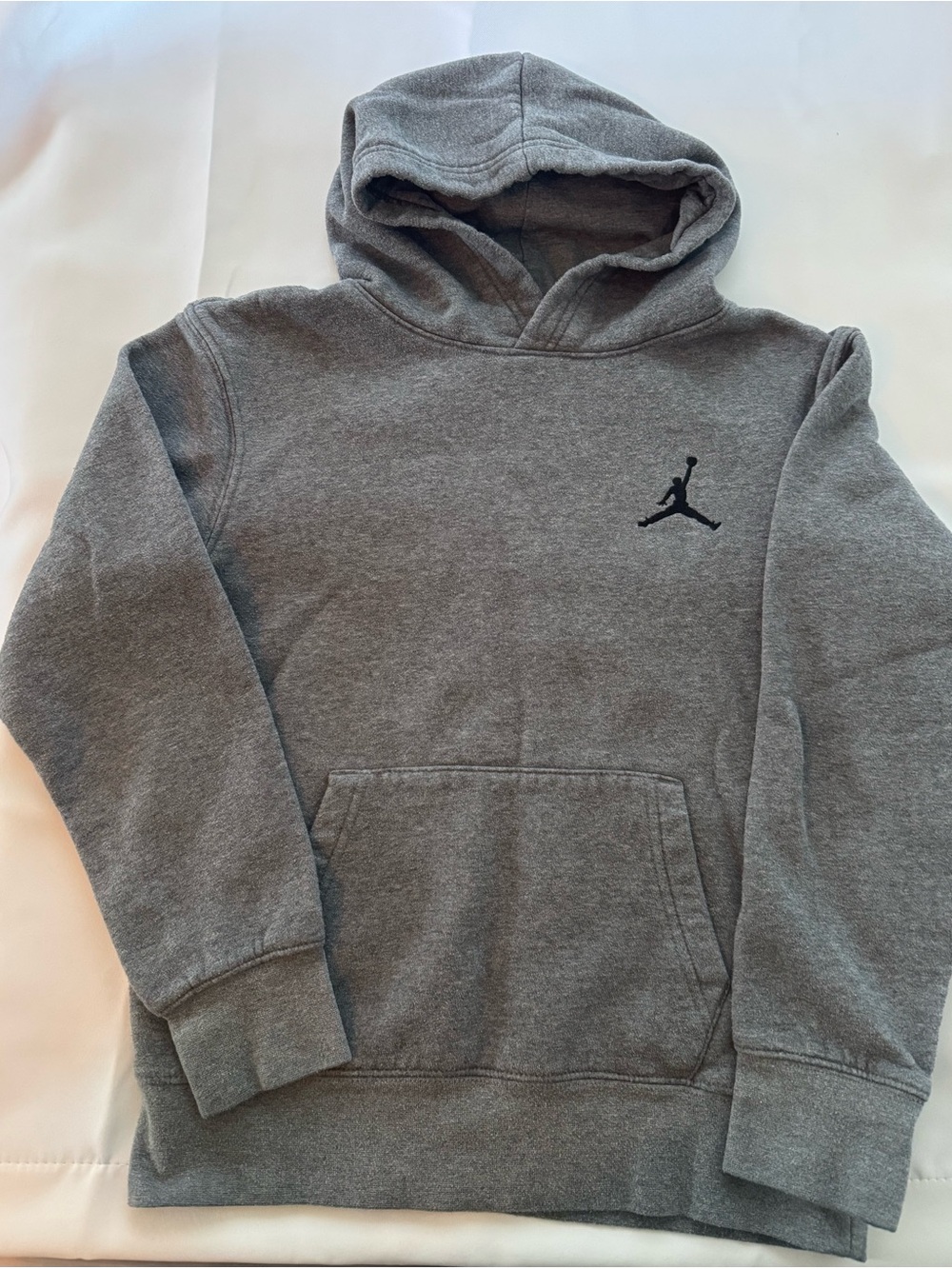 Jordan Youth Grey Hoodie with Black Jumpman Logo